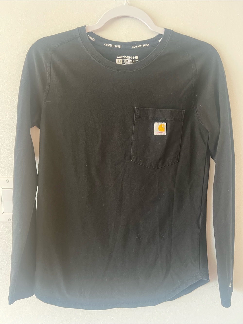 Carhartt Black Tencel Fiber Series Long Sleeve Tee Shirt Women’s XS Relaxed Fit